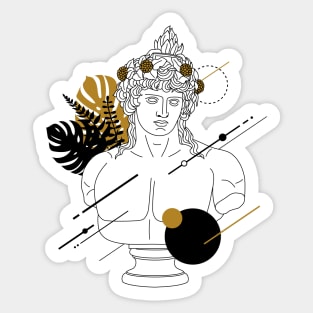 Dionysus (Bacchus). Creative Illustration In Geometric And Line Art Style Sticker